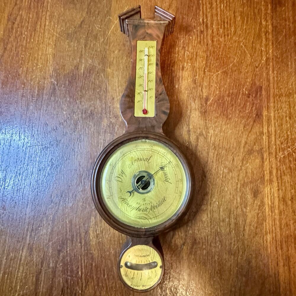 Vintage Springfield Weather Station Barometer Thermometer Inclinometer